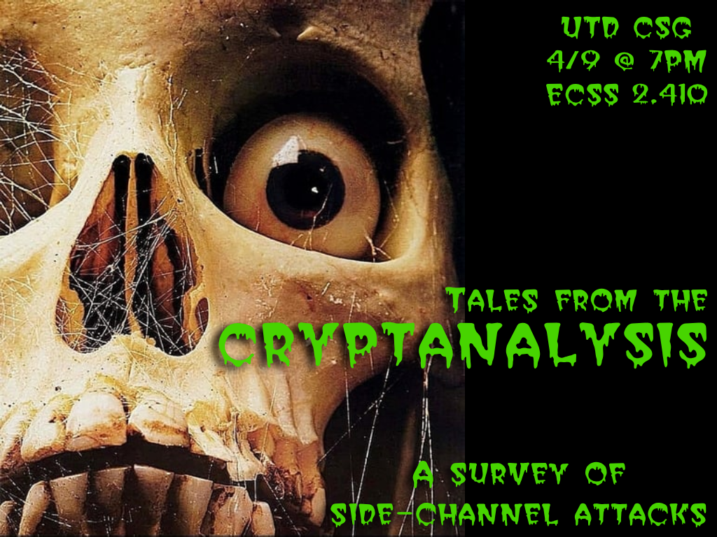 Poster for my Tales from the Crypt(analysis) talk
